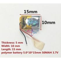 (3 Pcs) Bateria 3,7v 50mah 5mm X 10mm X 15mm 501015 2 Fios -