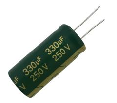 3 PÇS CAPACITOR ELETROLITICO 330X250V - 330UF X 250V - 105º 3 PÇS CAPACITOR ELETROLITICO 330X250V - 330UF X 250V - 105º