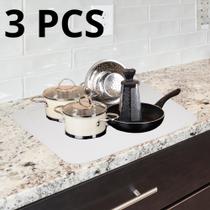 3 pcs, Grande, Tapete de Secagem de Pratos de Tecido - Branco, 70x50cm, Super Absorvente 3 pcs, Grande, Tapete de Secagem de Pratos de Tecido - Branco, 70x50cm, Super Absorvente
