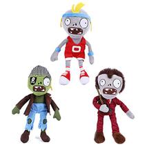 3 PCS Plants VS Football Plush Toy Zombies Sets, 1 2 Boneca Pirata Soft Stuffed, Guitarra PVZ Plushies Figura Doll Novo