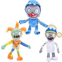 3 PCS PVZ Plush Sets Brinquedos Recheado Soft Plant Figura Doll Jester Zombies, Barrel Zombie, Dolphin Rider Zombies, Grande Presente para o Natal, Aniversário Novo