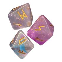 3 PCs Resin Assin A sortida Dados Poliedral Conjunto Desina Dados Conjunto 8-Sided Rune Dices - A