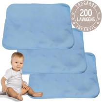3 pcs Trocadores Portáteis 70x50 Bebê Absorvente Acolchoado Multiuso - Azul - Vila Flor