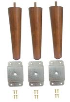 3 Pe Palito 15cm Marrom Claro Chapa Reta + Parafuso