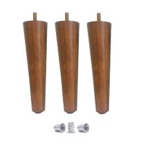 3 Pe Palito 20cm Marrom Claro Bucha Americana