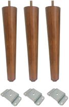 3 Pe Palito 35cm Marrom Claro Chapa Reta Metal Aço