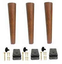 3 Pe Palito 40cm Marrom Claro Chapa Inclinada Pvc Parafuso