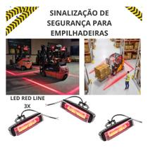 3 Peça Farol Red Zone Led Segurança Empilhadeira Sinalização
