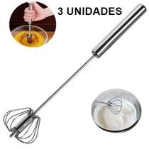 3 Peças - Batedor De Ovos Mixer Fouê Semi Automático