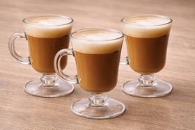 3 Peças de Caneca Cappuccino vidro 250ml
