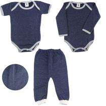 3 Peças Kit Enxoval Bebê Inverno Meia Estação em Moletinho Premium Body Manga Longa e Curta Calça Mijão Confortável 3 Peças Kit Enxoval Bebê Inverno Meia Estação em Moletinho Premium Body Manga Longa e Curta Calça Mijão Confortável