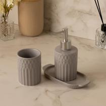 3 Peças para Banheiro Lyor Pillars Cinza Cerâmica