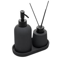 3 Peças para Banheiro Wolff Soft Touch Sketch Cinza 3 Peças para Banheiro Wolff Soft Touch Sketch Cinza