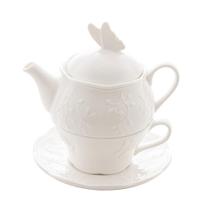 3 Peças para Chá Lyor Butterfly Flower de Porcelana 3 Peças para Chá Lyor Butterfly Flower de Porcelana