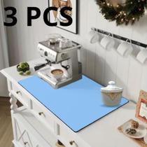 3 Peças, Protetor Base de Superfície para Cafeteira, 70x50cm, Azul, Lavável, Organize com Estilo 3 Peças, Protetor Base de Superfície para Cafeteira, 70x50cm, Azul, Lavável, Organize com Estilo