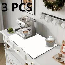 3 Peças, Protetor Base de Superfície para Cafeteira, 70x50cm, Branco, Lavável, Organize com Estilo 3 Peças, Protetor Base de Superfície para Cafeteira, 70x50cm, Branco, Lavável, Organize com Estilo