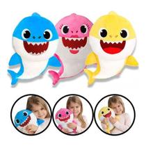 3 Pelúcias Baby Shark 20cm Antialérgico Super Macio Musical 3 Pelúcias Baby Shark 20cm Antialérgico Super Macio Musical