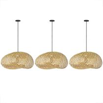 3 Pendente De Bambu Artesanal Fibra Natural E27 Borneu Nat61 3 Pendente De Bambu Artesanal Fibra Natural E27 Borneu Nat61
