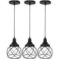 3 Pendentes Aramado Esfera Balonê Lustre Luminária Teto Regulável Sala Cozinha Industrial Agp 3 Pendentes Aramado Esfera Balonê Lustre Luminária Teto Regulável Sala Cozinha Industrial Agp