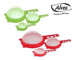 3 Peneira P M G Plastica Color Sortida Cozinha Envio Imediato!