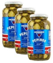 3 pepino em rodela agridoce em conserva burguer hemmer 440g