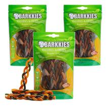 3 Petisco Barkkies Natural Cão Stick Trançado Vegetal Frango 3 Petisco Barkkies Natural Cão Stick Trançado Vegetal Frango
