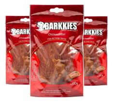 3 Petiscos Barkkies Naturais Cães Filé De Frango Macio 100g 3 Petiscos Barkkies Naturais Cães Filé De Frango Macio 100g