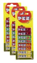 3 Pez Pastilhas 1 Cartela Refil 8 Sabor Fruit Mix Play 68G