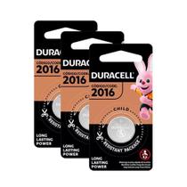 3 Pilhas Cr2016 Duracell 3V Bateria Moeda Dl2016 Original