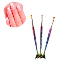 3 Pincel Sereia Manicure Decoração Unha Gel Poligel Acrygel 3 Pincel Sereia Manicure Decoração Unha Gel Poligel Acrygel
