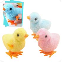 3 Pintinho a Corda de Plástico Pelúcia Azul