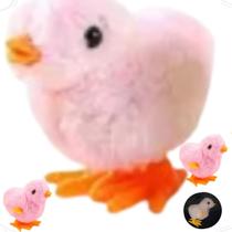 3 Pintinho a Corda de Plástico Pelúcia Rosa