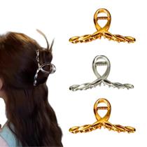 3 Piranha De Cabelo Presilha Grande Costura Prendedor Penteados Elegantes