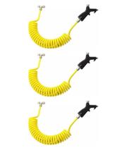 3 Pistola De Ar Botão Mangueira Cabine Caminhão Amarela