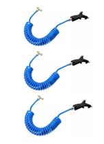 3 Pistola De Ar Botão Mangueira Cabine Caminhão Azul