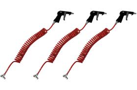 3 Pistola De Ar Gatilho Mangueira Cabine Caminhão Vermelha