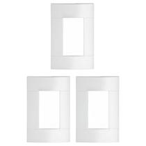 3 Placa 4x2 3 Postos Linha Lunare Schneider Branco Gelo 3 Placa 4x2 3 Postos Linha Lunare Schneider Branco Gelo