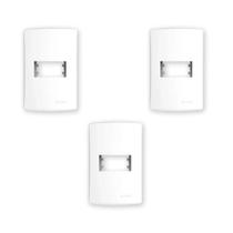 3 Placa 4X2 Para 1 Módulo C Suporte Branco Inova Pro Alumbra