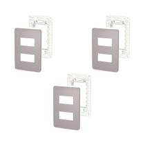 3 Placa/Espelho 2 Módulos Axis Grey 4x2 S730121224 Orion Schneider 3 Placa/Espelho 2 Módulos Axis Grey 4x2 S730121224 Orion Schneider