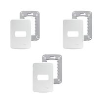 3 Placa Espelho 4x2 1 Mod Branca Miluz S3B77110 Com Suporte 3 Placa Espelho 4x2 1 Mod Branca Miluz S3B77110 Com Suporte