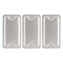 3 Placas Alumínio Polido P/ Condulete 3/4 Cega Tramontina