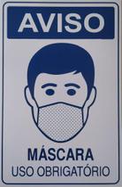 3 - Placas Aviso Mascara Uso Obrigatorio 3 Uni. - Placa uso de mascara