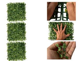 3 Placas de grama Artificial - Buxinho 25X25 para jardins internos no estilo faça você mesmo - DE27095