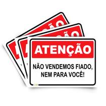 3 Placas De Sinalização Comercio Nao Vendo Fiado 25x18cm