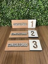3 Placas de Sinalização Consultório 1-3 em mdf 3 Placas de Sinalização Consultório 1-3 em mdf