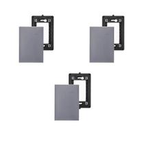 3 Placas Espelho 4x2 Cega Cinza Legrand Pial Plus+ 618500CZ+ 3 Placas Espelho 4x2 Cega Cinza Legrand Pial Plus+ 618500CZ+