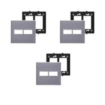 3 Placas Espelhos 4x4 2 Mód Cinzas Legrand Pial Plus+ 618511CZ 3 Placas Espelhos 4x4 2 Mód Cinzas Legrand Pial Plus+ 618511CZ