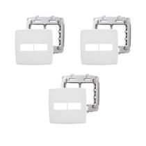3 Placas Espelhos 4x4 2 Módulos Brancas Legrand Pial Plus 618511