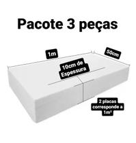3 placas isopor eps 100mm tamanho 100 x 50cm - anti-chamas