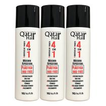 3 Plastica Dos Fios 4 Em 1 Selagem Qatar Hair 3x1litro - tróia hair